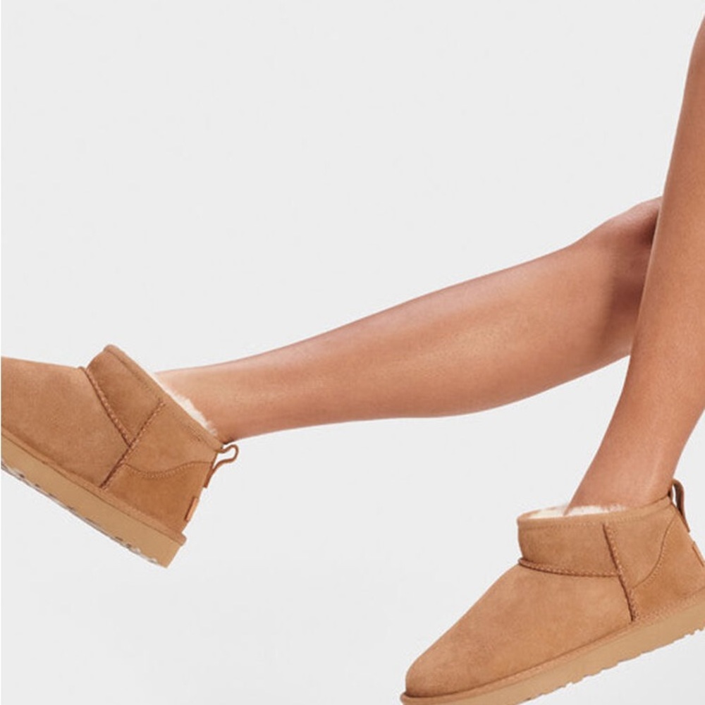 UGG Classic ultra mini boots wool boot +1.5 is womens size chestnut K/1130750K - Picture 10 of 16
